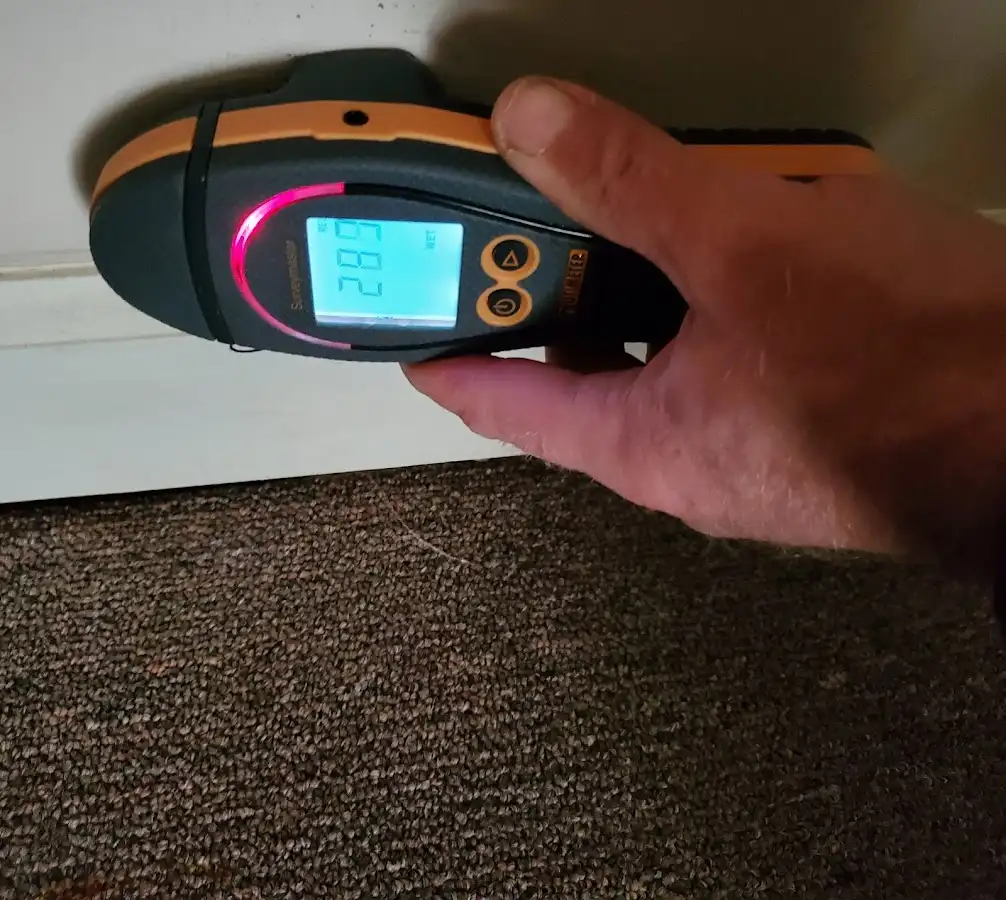 Moisture detection at baseboard during Mold Inspection & Testing in Cortez